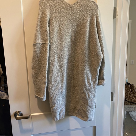 Free People Grey Phantom Wool Oversized Cardigan - Picture 3 of 3